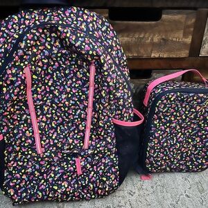 Lands' End Kids' Multicolor Confetti Backpack and Lunchbox